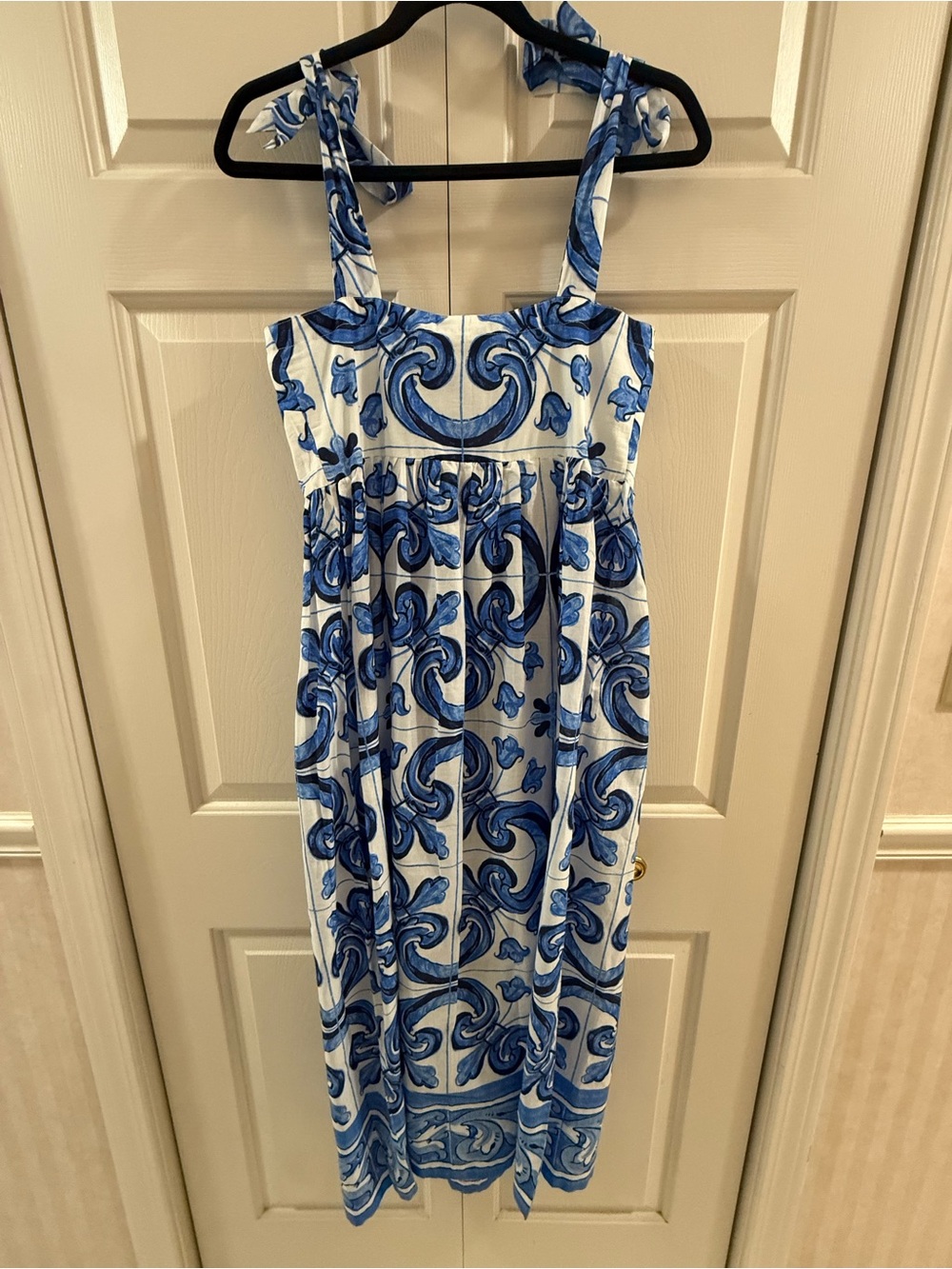 Tuckernuck Tilly Caftan Majolica Tile Blue Cotton Maxi Dress XS NWT - Picture 8 of 12